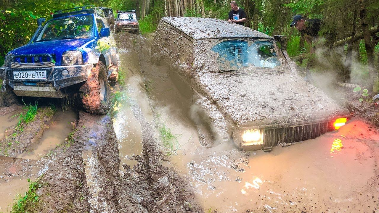 Кто круче джипов? Паша чуть не сжёг машину! Уаз Патриот, Сузуки Джимни и Лада Нива Где предел? смотреть онлайн