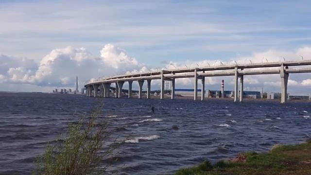 Кайтсерфинг на Канонерском острове в Санкт-Петербурге. Начало сезона. смотреть онлайн