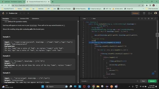 Evaluate the Bracket Pairs of a String #LeetCode #java#googleinterview #micosoft #hashmap смотреть онлайн