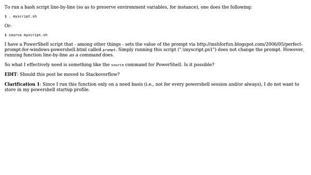 Equivalent of bash's `source` command in Powershell? смотреть онлайн