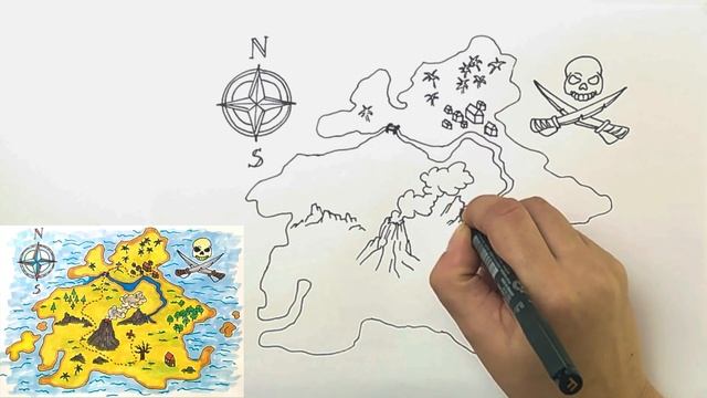 Piraten Schatzkarte zeichnen / Insel mit Vulkan / ❄️ Malen mit Agi ❄️ Schritt für Schritt [Einfach] смотреть онлайн