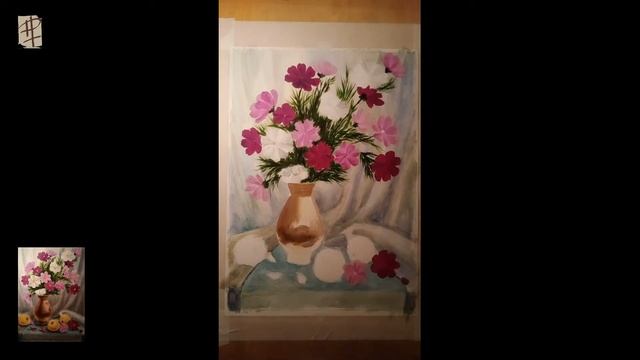 Мастер-класс. Натюрморт с космеей. смотреть онлайн