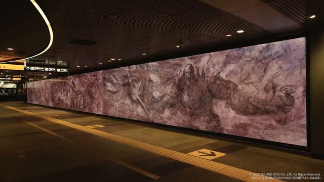 Final Fantasy XVI Mural in Shibuya Station in Tokyo смотреть онлайн