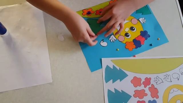 Колобок Аппликация из цветной бумаги с шаблоном для скачивания смотреть онлайн