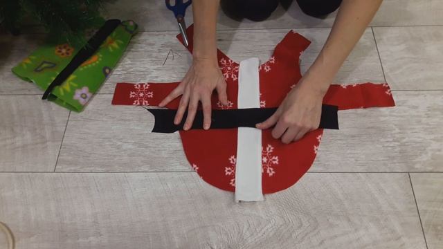 Новогодний костюм Санты для собаки своими руками/DIY Dog Santa Costume/DOGS IN CHRISTMAS COSTUME