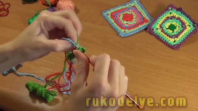 Квадрат крючком. Как связать квадрат крючком смотреть онлайн