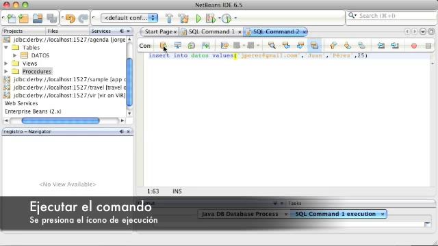 Ejecutando sentencias SQL desde NetBeans 6.5 смотреть онлайн