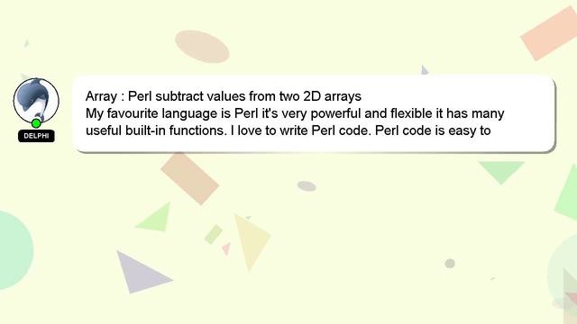 Array : Perl subtract values from two 2D arrays смотреть онлайн