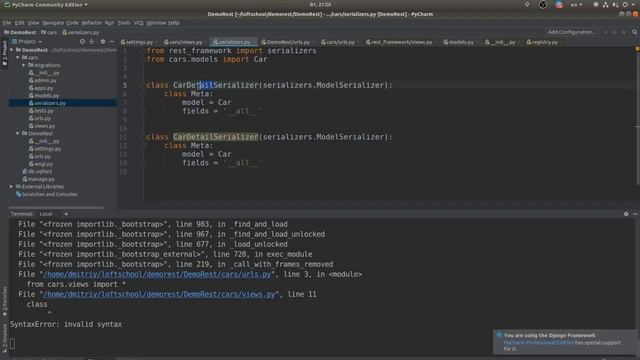 Реализация RESTFul API на Django REST Framework смотреть онлайн