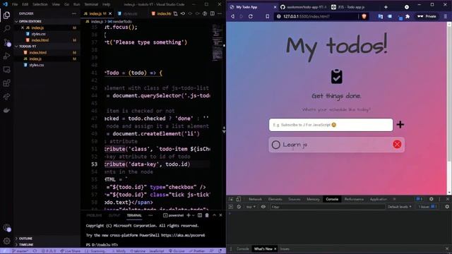 Build The Best Todo App on YT For Beginners - Part 2 (Implementing JS) смотреть онлайн