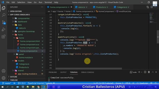 TypeScript en Angular 12 Listas de objetos usando metodo map смотреть онлайн