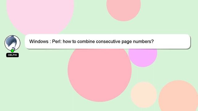 Windows : Perl: how to combine consecutive page numbers? смотреть онлайн
