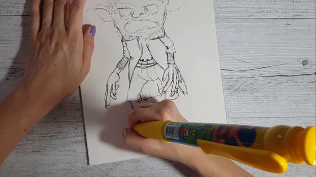 Can I DRAW With a LARGE PEN?! | LARGE PEN CHALLENGE | Goblin Illustration смотреть онлайн