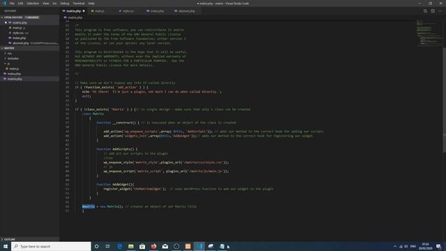 Making a WordPress Matrix Animation Plugin. Video 2 : Adding a widget to our OOP Plugin смотреть онлайн