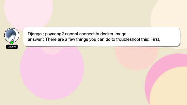 Django : Psycopg2 Cannot Connect To Docker Image
