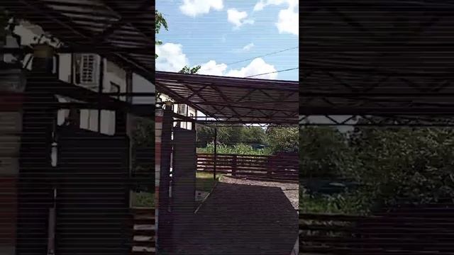 Односкатный навес, монтаж профлиста #навес #профлист смотреть онлайн