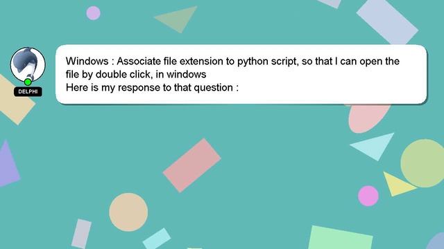 Windows : Associate file extension to python script, so that I can open the file by double click, i смотреть онлайн
