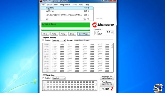 How to load HEX file in PIC microcontroller using PICkit2 смотреть онлайн