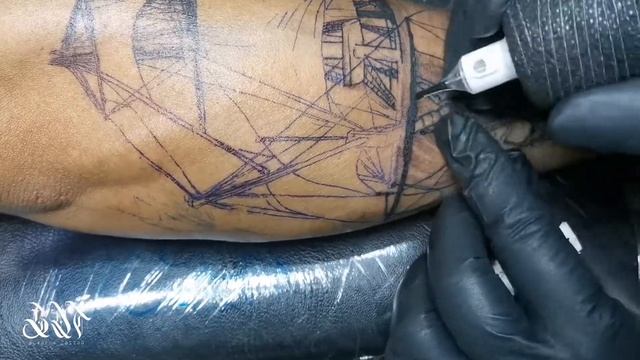 pirate ship tattoo timelapse | bdworkz смотреть онлайн