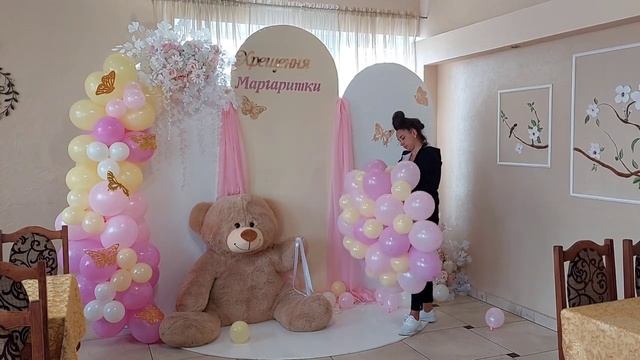 DIY: Как сделать большой воздушный шар для мишки. Мишка на воздушном шаре. Фотозона на крестины. смотреть онлайн
