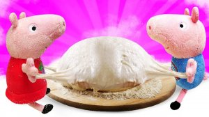 Пеппа и Джордж готовят праздничный пирог. Видео для детей про игрушки Свинка Пеппа на русском