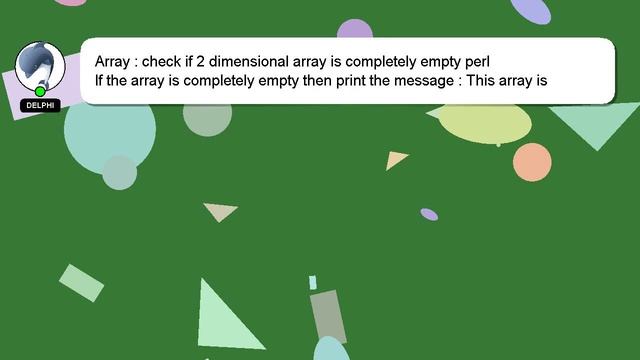 Array : check if 2 dimensional array is completely empty perl смотреть онлайн