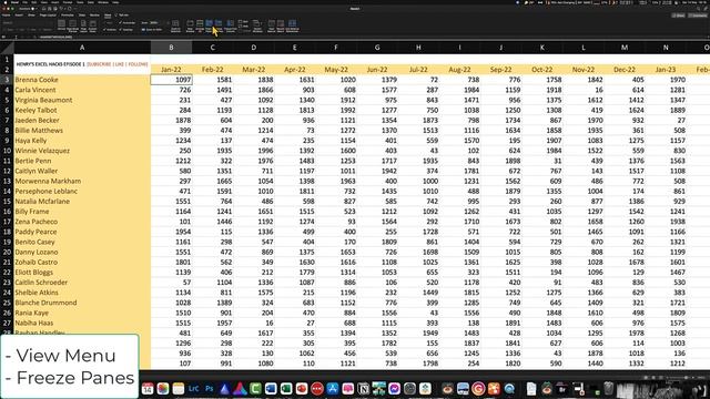 Freeze Panes Excel - How to freeze rows and columns in Excel смотреть онлайн