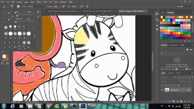 Coloring a vivid picture of animals in the forest #photoshop смотреть онлайн