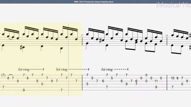 Guitar TAB - J.S. Bach - BWV 1034 II Sonata (1685-1750) | Tutorial Sheet Lesson #iMn смотреть онлайн