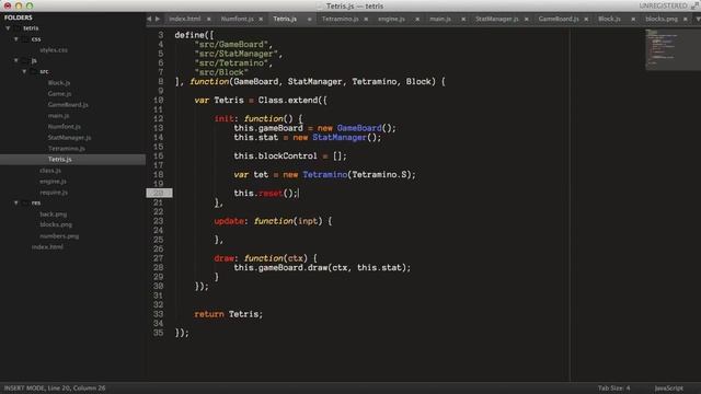 Tetris #3 - HTML5 Game Programming Tutorial [javascript] смотреть онлайн
