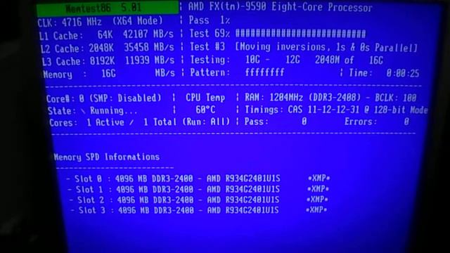 Проверка 16Gb памяти AMD Radeon Memory R9 r934g2401u1s смотреть онлайн