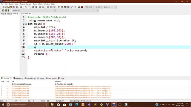 Upper bound and lower bound for maps in C++ STL смотреть онлайн