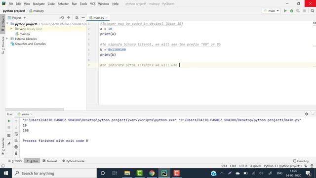 Decimal, Binary, Octal and Hexadecimal Integer Literals in Python смотреть онлайн