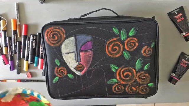 How paint a nylon bag using Acrylics смотреть онлайн