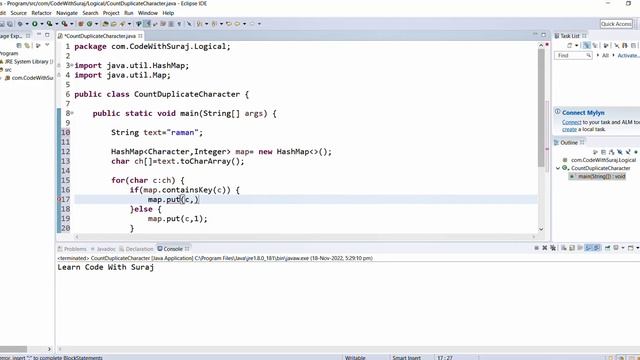 Count Of Duplicate Characters in String Java || Logical Question Java || Java Program смотреть онлайн