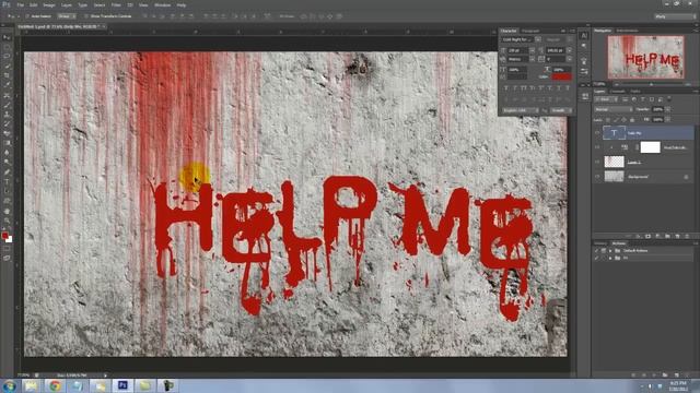 Photoshop Tutorial: HORROR Effect. How to Make a Scary Wall Scrawled with Blood смотреть онлайн