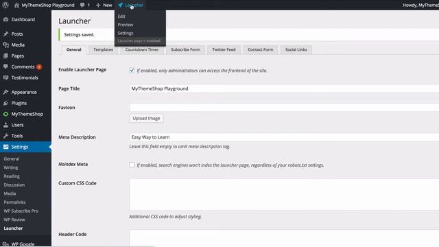 Launcher WordPress Plugin by MyThemeShop смотреть онлайн