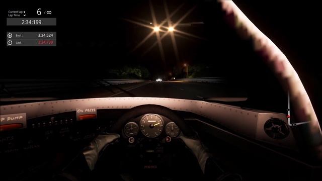 Le Mans 1984 at night - 10 lap race in the Ultramar Team Lola T610 - 55 Cars! (Assetto Corsa) смотреть онлайн