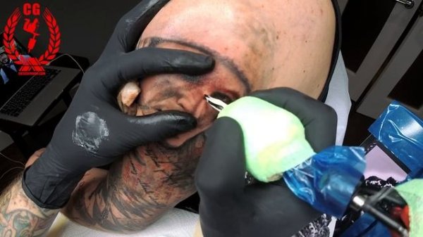 How To Tattoo Portrait , real time tattooing, by NINJA Cris Gherman  /  CGTV