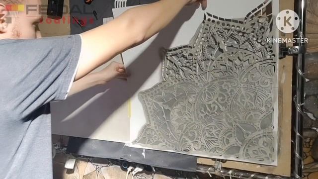 Простое украшение для стен! Делаем трафаретные рисунки с помощью тонкослойных декоративных покрытий смотреть онлайн