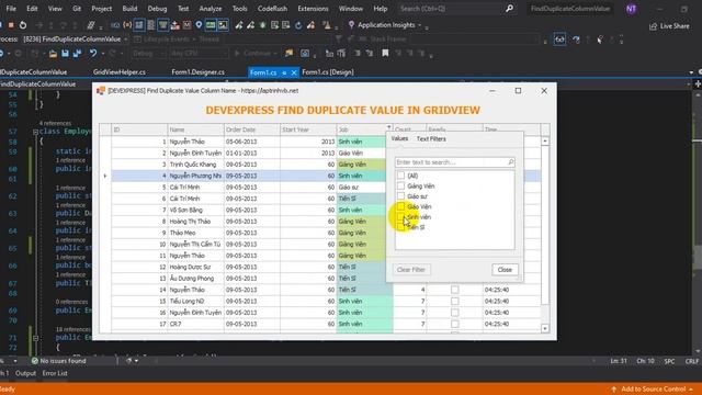 [DEVEXPRESS] Count Duplicate Value in Gridview C# смотреть онлайн