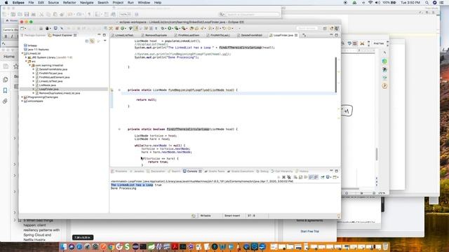 Algorithm that returns node at the beginning of the Loop in LinkedList (Floyd Cycle Finding) смотреть онлайн