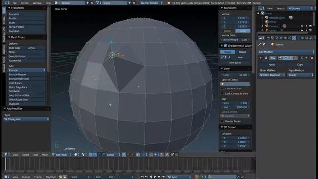 Структура полигональных объектов в Blender смотреть онлайн