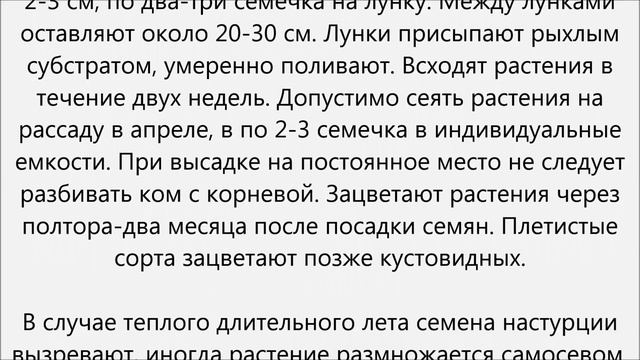 Настурция уход смотреть онлайн