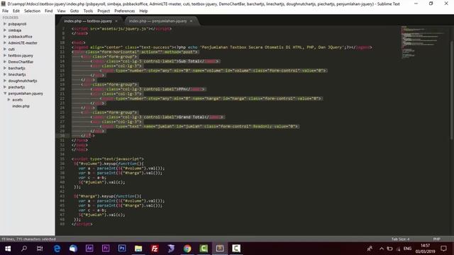 Penjumlahan Inputbox Secara Otomatis Di HTML, PHP Dan JQuery смотреть онлайн