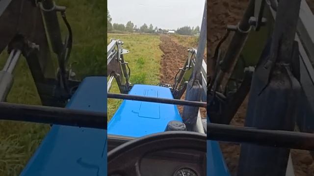 Вспашка мтз 82.1 (балочный мост) в Московской области. смотреть онлайн