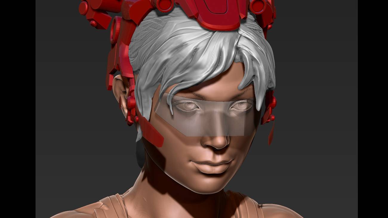 Zbrush, 3d модель персонажа для деморолика. Голова.