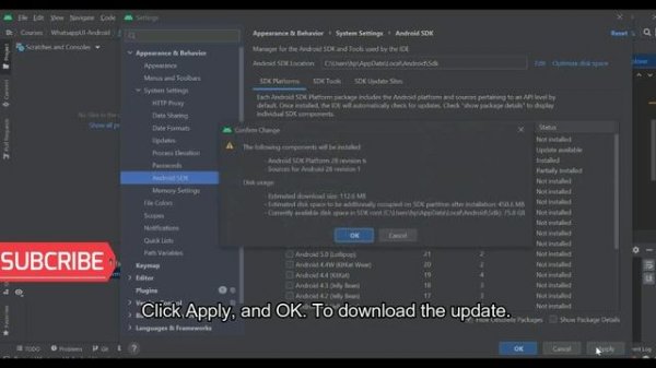 Failed to find Platform SDK with path platforms Android Studio Solved