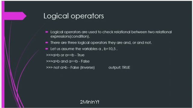 Operators in python/logical operators/telugu смотреть онлайн