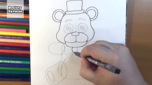 How to draw Freddy Plush, FNAF, Как нарисовать Фредди